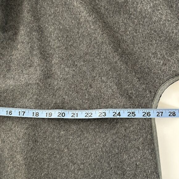 Maskit Wool Cashmere Open Front Jacket Belt Leather Detail Side Pockets Gray - Picture 10 of 15